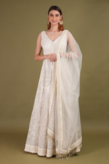 White Chikankari Gown444 video